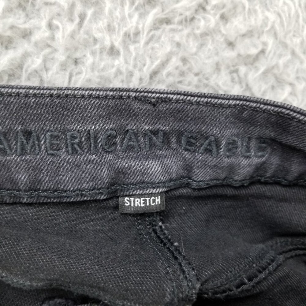 American Eagle Outfitters Shorts Womens 6 Black Stretch Denim Cut Off Jorts - Picture 10 of 13